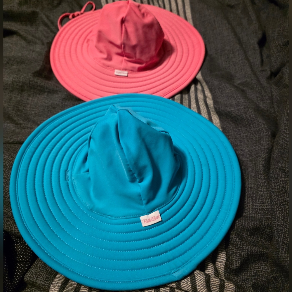 Ruffle Butts Pink and Blue Kids Sun Hats